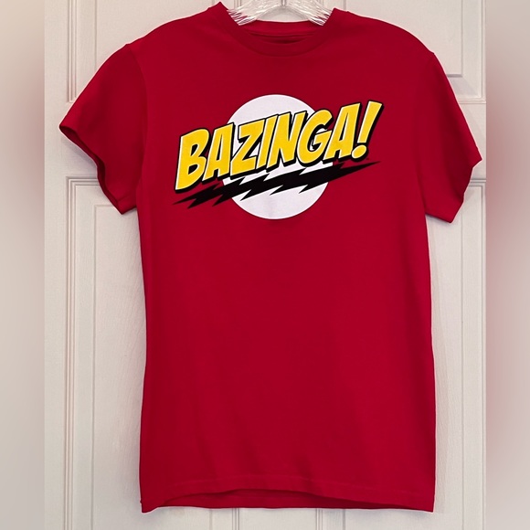🌸3/$25 🆕 The Big Bang Theory Bazinga! Screen Print Crew Neck T-Shirt Size S - Picture 4 of 12